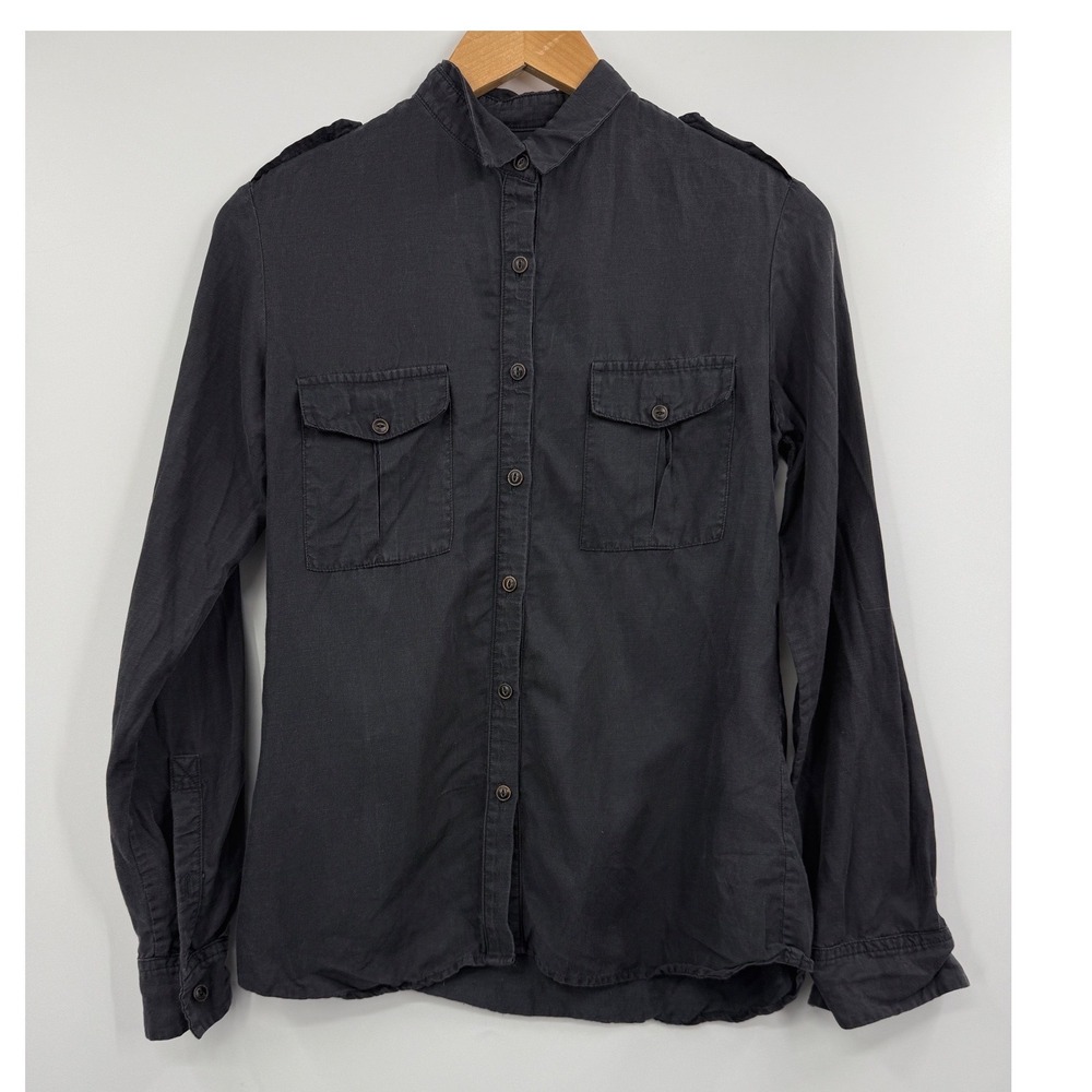 Imogene Willie Black Button Up Long Sleeve Utility Shirt Made in USA Size S